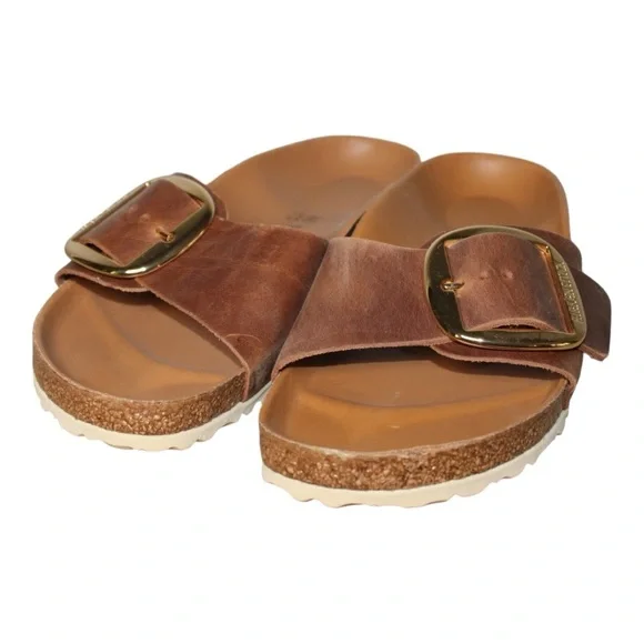 Birkenstock | Madrid Big Buckle Sandals | Cognac | Size 40 | Narrow Fit - Picture 3 of 15
